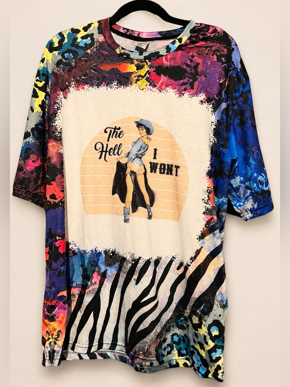 The Hell I Won’t Cowgirl Graphic Tee XL Handmade Western Shirt